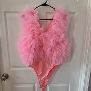 Pink Ruffled One Piece